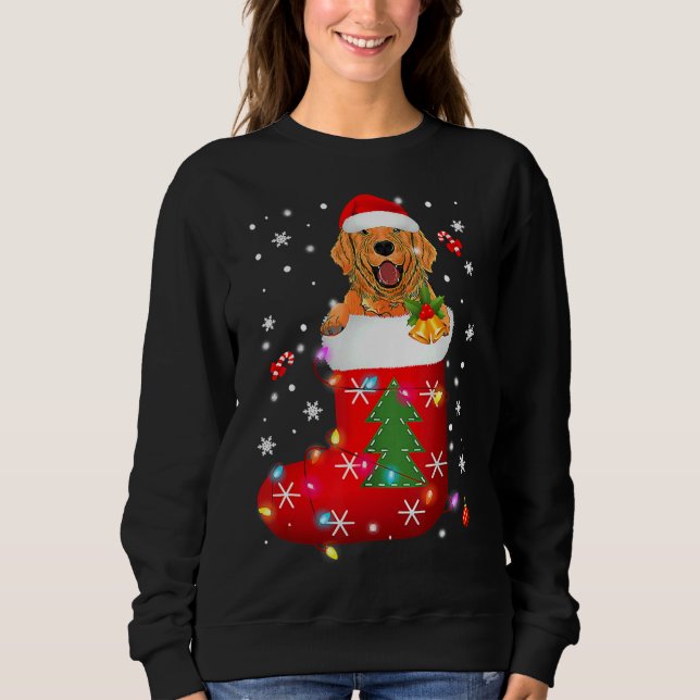 Golden Retriever i sock jul T Shirt (Framsida)