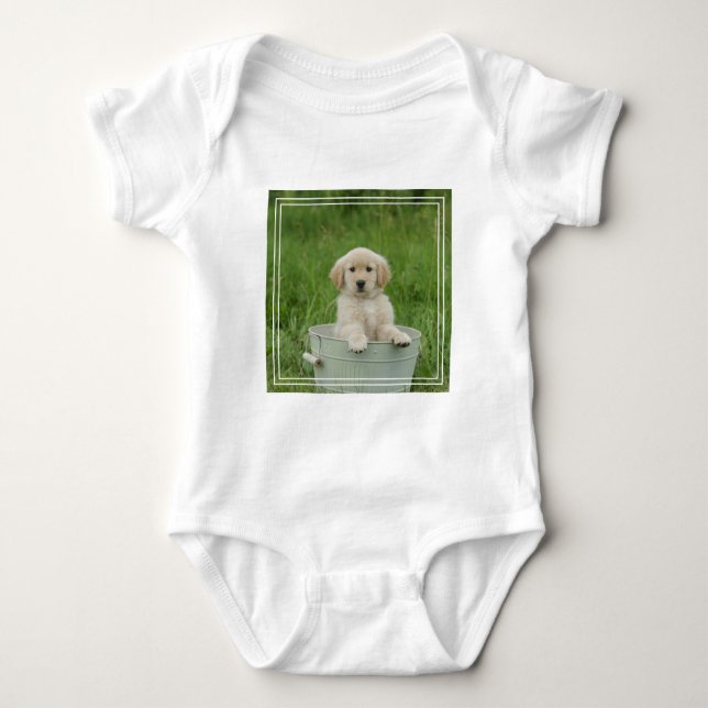 Golden Retriever i Tvättat bäcken T Shirt (Framsida)
