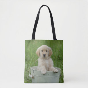 Golden Retriever i Tvättat bäcken Tygkasse