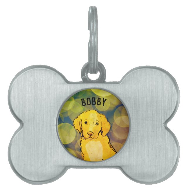 Golden retriever ID-bricka husdjur (Framsidan)
