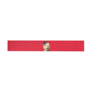 Golden Retriever iklädd Santa Claus Etikettband