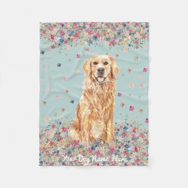 Golden Retriever Illustration Hund Hotel Pet Sitte Fleecefilt (Framsidan)