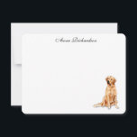 Golden Retriever illustration platt Tack Kort<br><div class="desc">Ett platt anteckningskort med elegant med vattenfärgillustration av Golden Retriever. Anpassa den här designen genom att använda rutorna "Redigera den här designmallen" på objektets höger eller klicka på den blå "Anpassa den" om du vill ordna texten, ändra typsnitt och färg. Perfekt som helgdag-gåva eller som värdinna-gåva till dina vänner eller...</div>