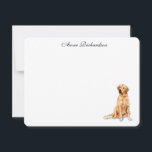Golden Retriever illustration platt Tack Kort<br><div class="desc">Ett platt anteckningskort med elegant med vattenfärgillustration av Golden Retriever. Anpassa den här designen genom att använda rutorna "Redigera den här designmallen" på objektets höger eller klicka på den blå "Anpassa den" om du vill ordna texten, ändra typsnitt och färg. Perfekt som helgdag-gåva eller som värdinna-gåva till dina vänner eller...</div>