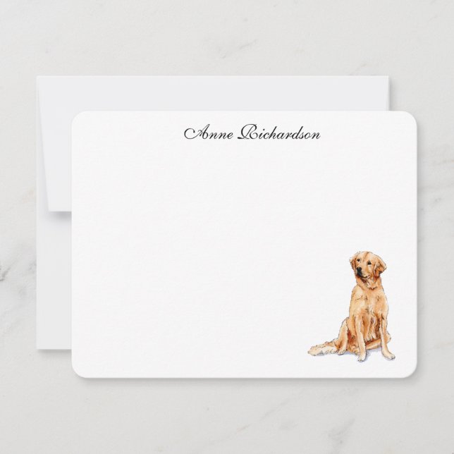 Golden Retriever illustration platt Tack Kort (Framsida)