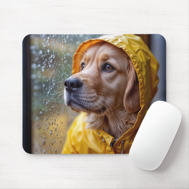 Golden Retriever in a Rain Slicker Musmatta (Med mus)