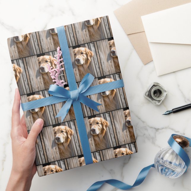 Golden Retriever in Barn Door Presentpapper (Gifting)