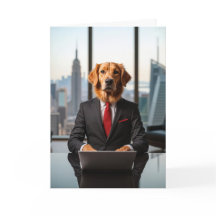 Golden Retriever in Business Kostym för födelsedag