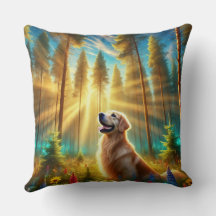 Golden Retriever in Enchanted Forest