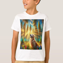 Golden Retriever in Enchanted Forest