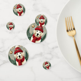 Golden Retriever in Festive Sweater - Cozy Christm