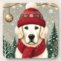 Golden Retriever in Festive Sweater - Cozy Christm
