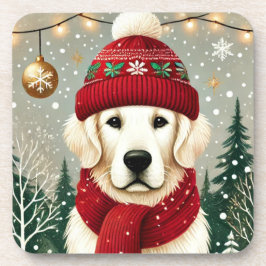 Golden Retriever in Festive Sweater - Cozy Christm Underlägg