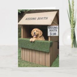 Golden Retriever in kissing Booth Kort