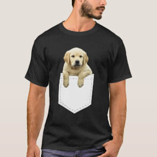 Golden Retriever in Pocket T Shirt Puppy Hund in Y