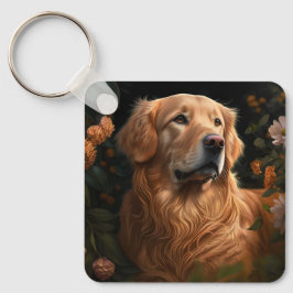 Golden Retriever in the Garden - Keychain Nyckelring