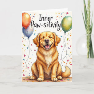 Golden Retriever "Inre Paw-sitivitet" Tecknad Film Kort