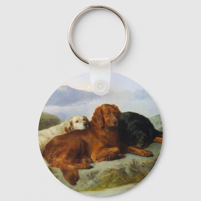 Golden Retriever, Irish and Gordon Setter Keychain Nyckelring (Framsida)