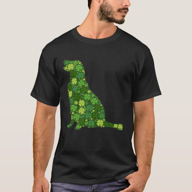 Golden Retriever Irish Shamrock Klöver - St Patric T Shirt (Framsida)
