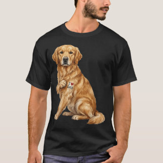 Golden Retriever jag älskar pappa hundpappa fadern T Shirt