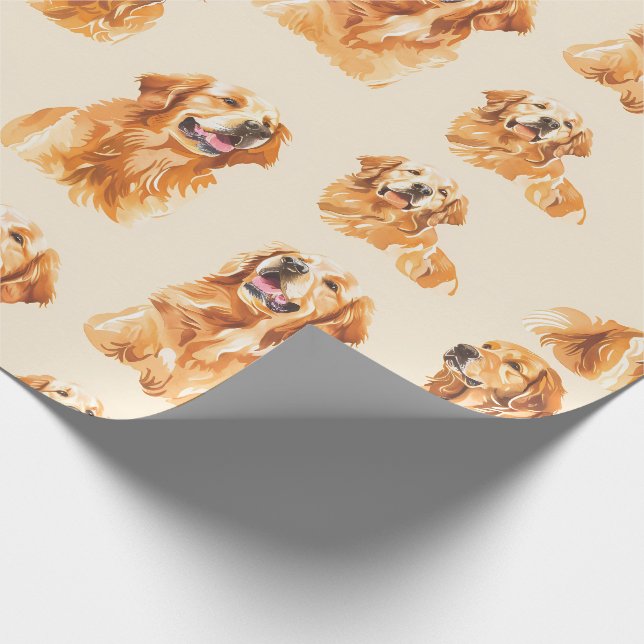 Golden Retriever Joy Wrapping Papper Presentpapper (Hörn)