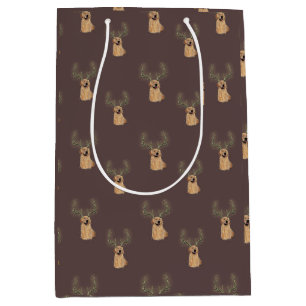 Golden Retriever jul Antler Gift Bag