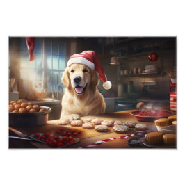Golden Retriever jul Cookies Festive Helgdag Fototryck