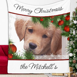 Golden Retriever-jul - Cute Hund Puppy Fleecefilt