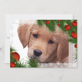 Golden Retriever jul - Cute Hund Puppy Helgdag Inbjudningar