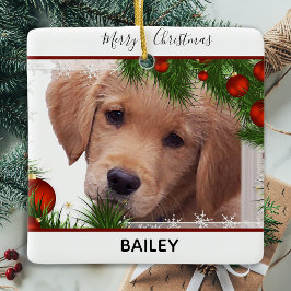 Golden Retriever-jul - Cute Hund Puppy Julgransprydnad Keramik