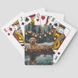 Golden Retriever - jul - festlig resa Casinokort