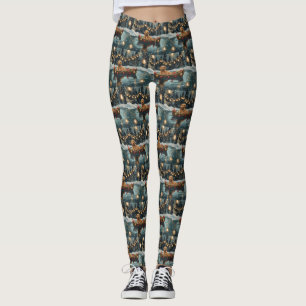 Golden Retriever - jul - festlig resa Leggings