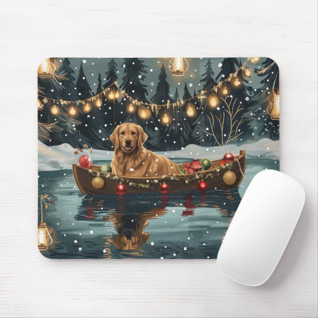 Golden Retriever - jul - festlig resa Musmatta (Med mus)