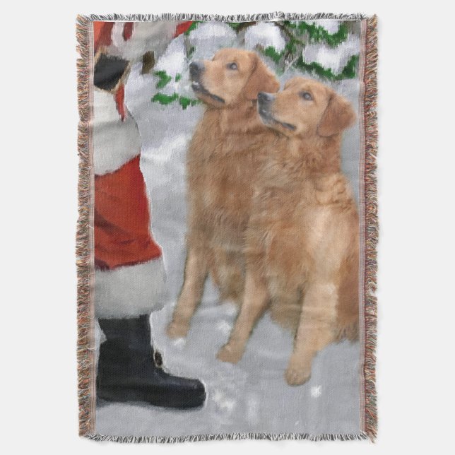 Golden Retriever-jul Filt (Framsidan Vertikal)