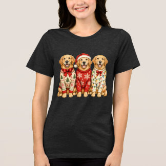 Golden Retriever jul firande ljus outfit T Shirt