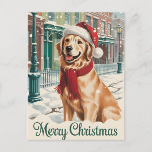 Golden Retriever Jul Helg Vykort