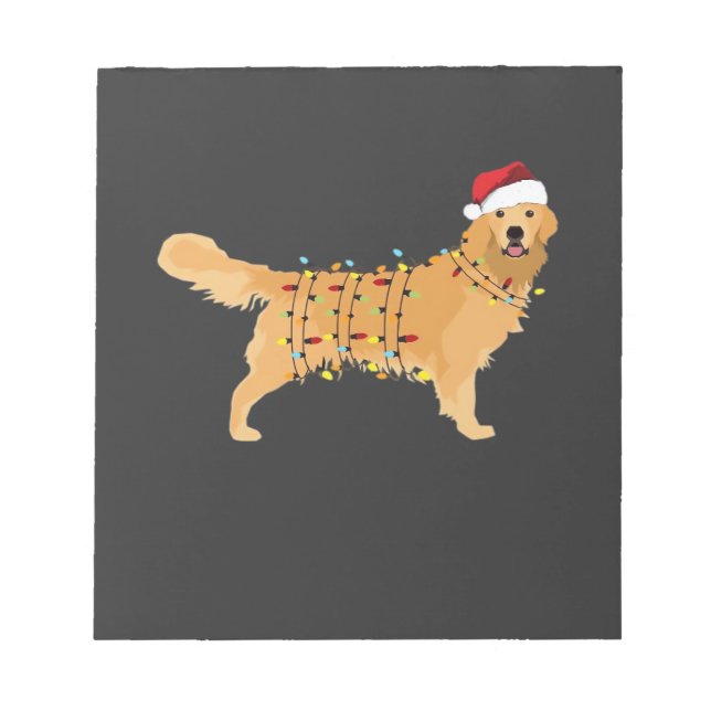 Golden Retriever Jul Julbelysning Viktig Anteckningsblock (Framsida)