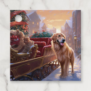 Golden Retriever jul - julsäsong Gåvor Etiketter