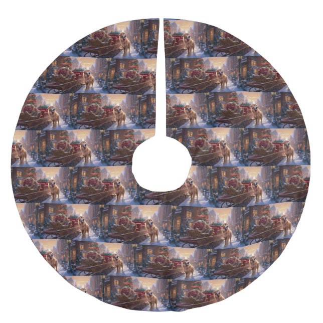 Golden Retriever jul - julsäsong Julgransmatta Borstad Polyester (Framsidan)