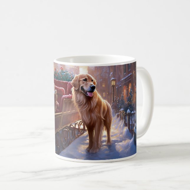 Golden Retriever jul - julsäsong Kaffemugg (Framsida höger)