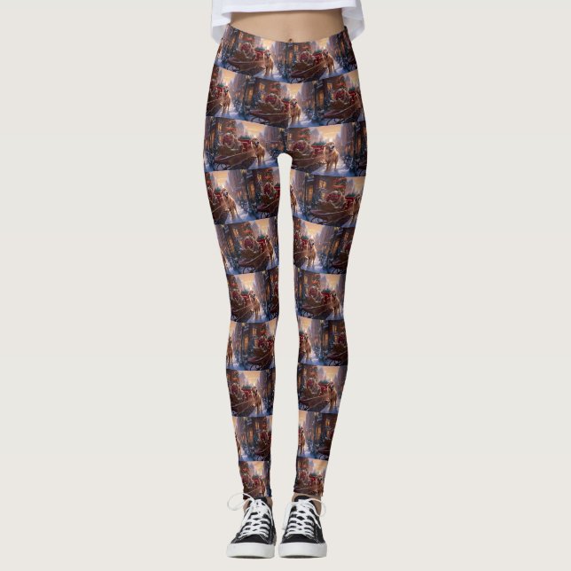 Golden Retriever jul - julsäsong Leggings (Framsida)