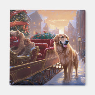 Golden Retriever jul - julsäsong Magnet
