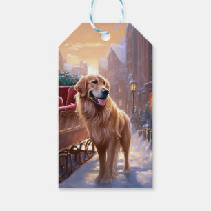 Golden Retriever jul - julsäsong Presentetikett