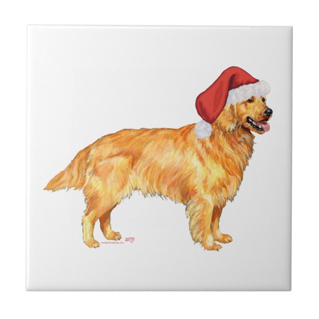 Golden Retriever jul Kakelplatta (Framsidan)