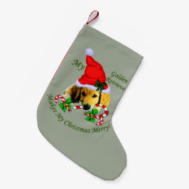 Golden Retriever-jul Liten Julstrumpa