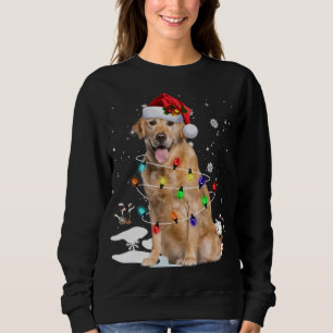Golden Retriever jul Santa Hat Ljus Hund Xm T Shirt