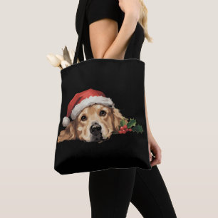 Golden Retriever jul Santa hatt hund jul Tygkasse