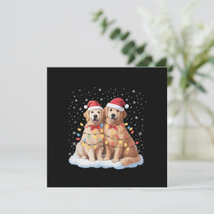 Golden Retriever jul Santa hatt Renar Inbjudningar