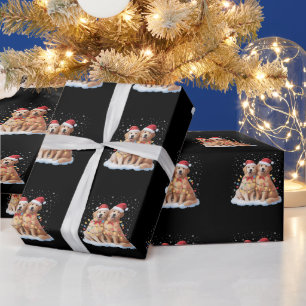 Golden Retriever jul Santa hatt Renar Presentpapper