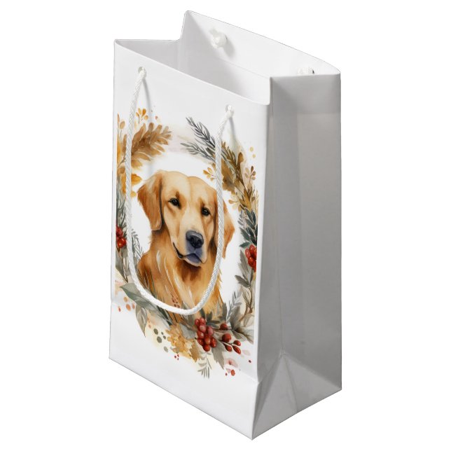Golden Retriever jul Utandning Festive Valp (Framsidan Vinklad)